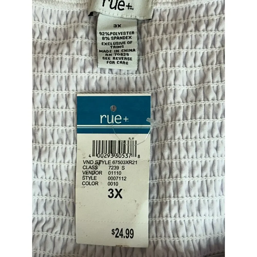 NWT Women's 3X Rue 21 White Ruffle Plus Size Sun Dress - Picture 3 of 3